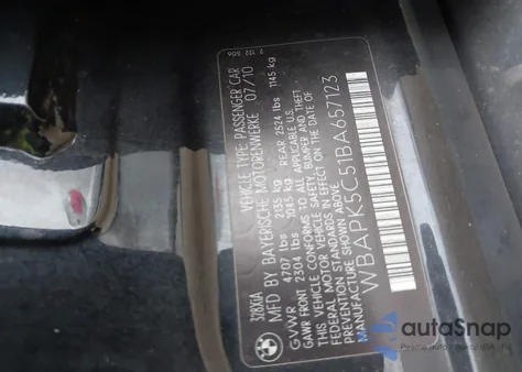 2011 BMW 328I xDrive from USA, damaged, VIN WBAPK5C51BA657123